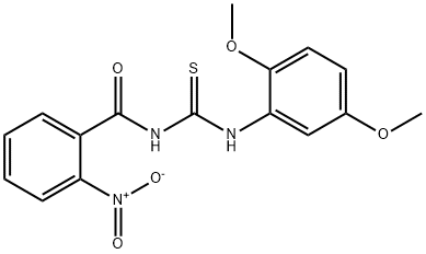 N-{[(2,5-dimethoxyphenyl)amino]carbonothioyl}-2-nitrobenzamide 结构式