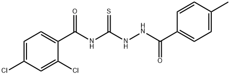 2,4-dichloro-N-{[2-(4-methylbenzoyl)hydrazino]carbonothioyl}benzamide 结构式