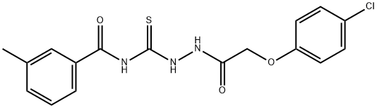 N-({2-[(4-chlorophenoxy)acetyl]hydrazino}carbonothioyl)-3-methylbenzamide 结构式