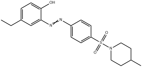 4-ethyl-2-({4-[(4-methyl-1-piperidinyl)sulfonyl]phenyl}diazenyl)phenol 结构式