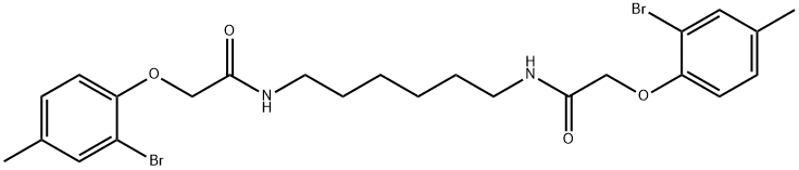 N,N'-1,6-hexanediylbis[2-(2-bromo-4-methylphenoxy)acetamide] 结构式