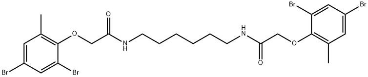 N,N'-1,6-hexanediylbis[2-(2,4-dibromo-6-methylphenoxy)acetamide] 结构式