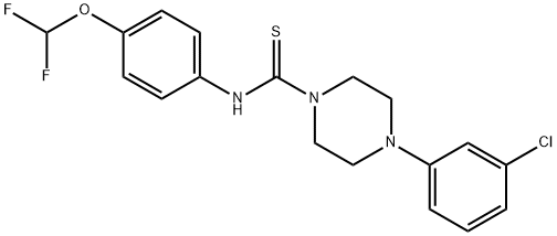 4-(3-chlorophenyl)-N-(4-(difluoromethoxy)phenyl)piperazine-1-carbothioamide 结构式