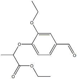 2-(2-乙氧基-4-甲酰基苯氧基)丙酸乙酯 结构式