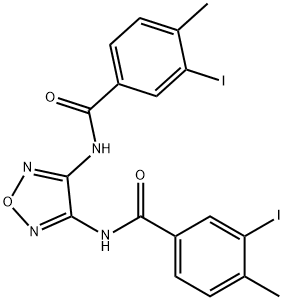 N,N'-1,2,5-oxadiazole-3,4-diylbis(3-iodo-4-methylbenzamide) 结构式