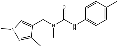 1-[(1,3-dimethylpyrazol-4-yl)methyl]-1-methyl-3-(4-methylphenyl)urea 结构式