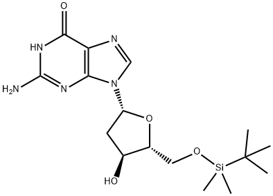 5'-O-(叔丁基二甲基甲硅烷基)脱氧鸟苷 结构式