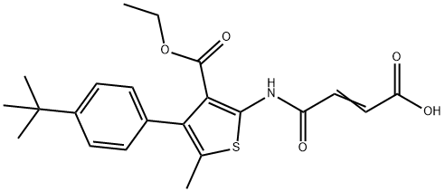 (E)-4-[[4-(4-tert-butylphenyl)-3-ethoxycarbonyl-5-methylthiophen-2-yl]amino]-4-oxobut-2-enoic acid 结构式