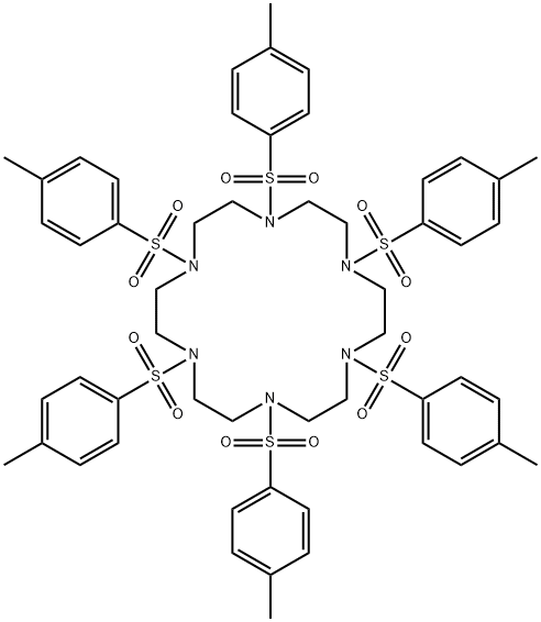 1,4,7,10,13,16-hexakis-(4-methylphenyl)sulfonyl-1,4,7,10,13,16-hexazacyclooctadecane 结构式