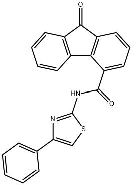 9-oxo-N-(4-phenylthiazol-2-yl)-9H-fluorene-4-carboxamide 结构式