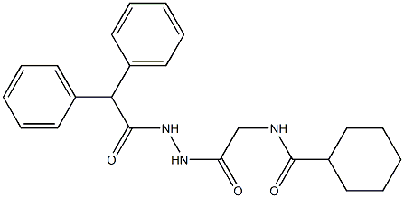 N-[2-[2-(2,2-diphenylacetyl)hydrazinyl]-2-oxoethyl]cyclohexanecarboxamide 结构式