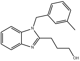 3-(1-(3-methylbenzyl)-1H-benzo[d]imidazol-2-yl)propan-1-ol 结构式