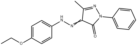 4-[(4-ethoxyphenyl)hydrazono]-5-methyl-2-phenyl-2,4-dihydro-3H-pyrazol-3-one 结构式