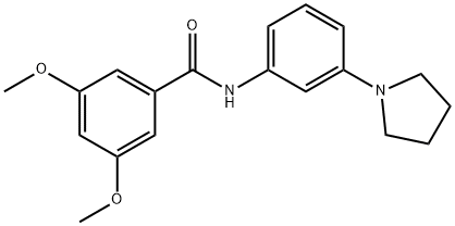 3,5-dimethoxy-N-[3-(pyrrolidin-1-yl)phenyl]benzamide 结构式