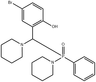 4-bromo-2-[[phenyl(piperidin-1-yl)phosphoryl]-piperidin-1-ylmethyl]phenol 结构式