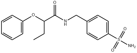 2-phenoxy-N-[(4-sulfamoylphenyl)methyl]butanamide 结构式