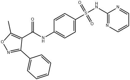 5-甲基-3-苯基-N-[4-(嘧啶-2-基氨基磺酰基)苯基]-1,2-恶唑-4-甲酰胺 结构式