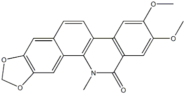 (1,3)Benzodioxolo(5,6-c)phenanthridin-13(12H)-one, 2,3-dimethoxy-12-methyl- 结构式