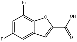 7-溴-5-氟苯并呋喃-2-羧酸 结构式
