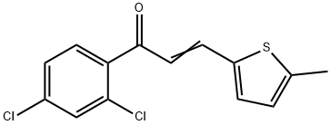 (2E)-1-(2,4-dichlorophenyl)-3-(5-methylthiophen-2-yl)prop-2-en-1-one 结构式