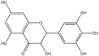 3,5,7-trihydroxy-2-(3,4,5-trihydroxyphenyl)-2,3-dihydrochromen-4-one 结构式