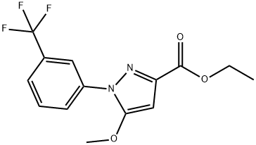 5-methoxy-1-(3-trifluoromethyl-phenyl)-1H-pyrazole-3-carboxylic acid ethyl ester 结构式