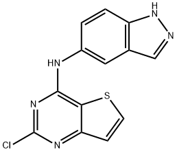 (2-Chloro-thieno[3,2-d]pyrimidin-4-yl)-(1H-indazol-5-yl)-amine 结构式