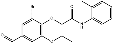 2-(2-溴-6-乙氧基-4-甲酰基苯氧基)-N-(邻甲苯)乙酰胺 结构式