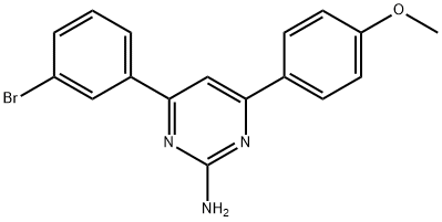 4-(3-bromophenyl)-6-(4-methoxyphenyl)pyrimidin-2-amine 结构式