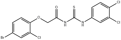 2-(4-bromo-2-chlorophenoxy)-N-{[(3,4-dichlorophenyl)amino]carbonothioyl}acetamide 结构式