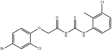 2-(4-bromo-2-chlorophenoxy)-N-{[(3-chloro-2-methylphenyl)amino]carbonothioyl}acetamide 结构式