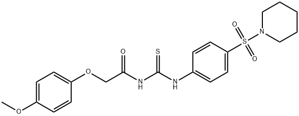 2-(4-methoxyphenoxy)-N-({[4-(1-piperidinylsulfonyl)phenyl]amino}carbonothioyl)acetamide 结构式
