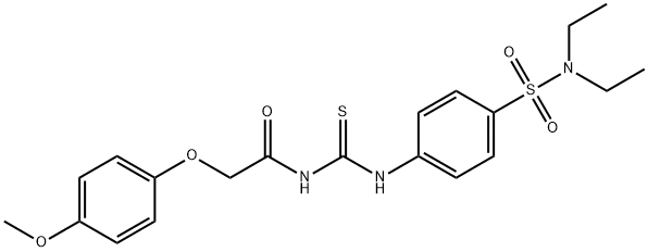 N-[({4-[(diethylamino)sulfonyl]phenyl}amino)carbonothioyl]-2-(4-methoxyphenoxy)acetamide 结构式