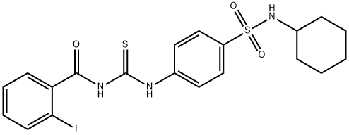 N-[({4-[(cyclohexylamino)sulfonyl]phenyl}amino)carbonothioyl]-2-iodobenzamide 结构式