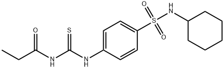 N-[({4-[(cyclohexylamino)sulfonyl]phenyl}amino)carbonothioyl]propanamide 结构式