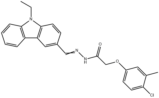 2-(4-chloro-3-methylphenoxy)-N'-[(9-ethyl-9H-carbazol-3-yl)methylene]acetohydrazide 结构式