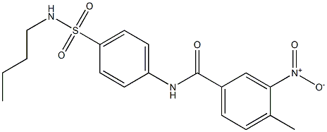 N-[4-(butylsulfamoyl)phenyl]-4-methyl-3-nitrobenzamide 结构式