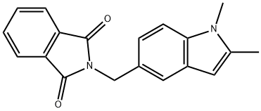 2-((1,2-dimethyl-1H-indol-5-yl)methyl)isoindoline-1,3-dione 结构式