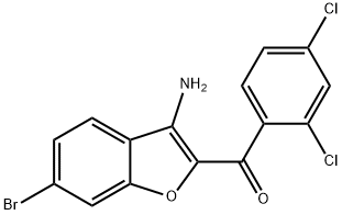 (3-Amino-6-bromo-benzofuran-2-yl)-(2,4-dichloro-phenyl)-methanone 结构式
