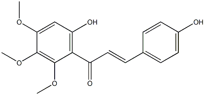 (E)-3-(4-hydroxyphenyl)-1-(6-hydroxy-2,3,4-trimethoxy-phenyl)prop-2-en-1-one 结构式