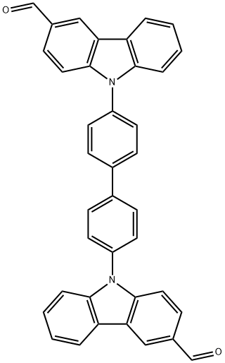 9,9'-(联苯-4,4'-二基)双(9H-咔唑-3-甲醛) 结构式