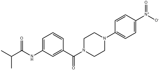 2-methyl-N-[3-[4-(4-nitrophenyl)piperazine-1-carbonyl]phenyl]propanamide 结构式