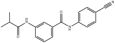 N-(4-cyanophenyl)-3-[(2-methylpropanoyl)amino]benzamide 结构式