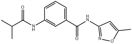 N-(5-methyl-1,2-oxazol-3-yl)-3-(2-methylpropanoylamino)benzamide 结构式