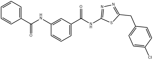 3-benzamido-N-[5-[(4-chlorophenyl)methyl]-1,3,4-thiadiazol-2-yl]benzamide 结构式