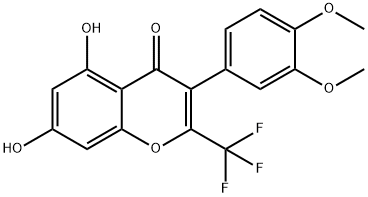 3-(3,4-dimethoxyphenyl)-5,7-dihydroxy-2-(trifluoromethyl)-4H-chromen-4-one 结构式