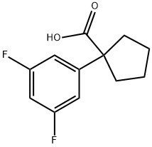 1-(3,5-二氟苯基)环戊烷甲酸 结构式