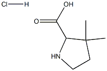 3,3-二甲基吡咯烷-2-甲酸盐酸盐 结构式