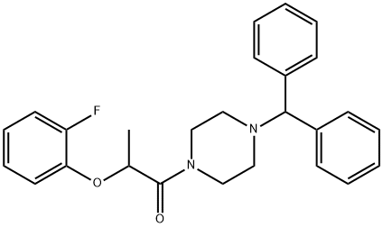 1-(4-benzhydrylpiperazin-1-yl)-2-(2-fluorophenoxy)propan-1-one 结构式