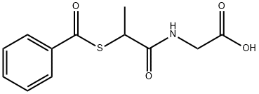 Α-苯甲酰巯基丙酰甘氨酸 结构式